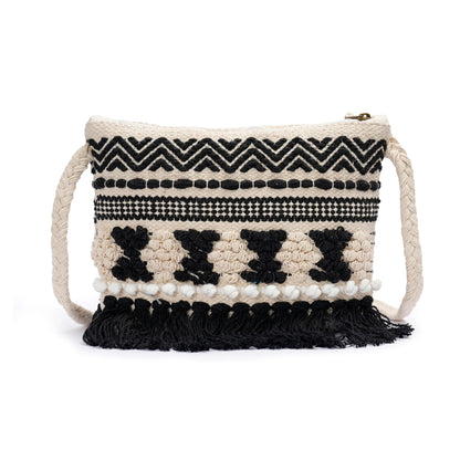 Cotton Bohemian Bag, Sling Bag for Girls and Women Handmade Cotton Purse, Ethnic Crossbody - HB1002