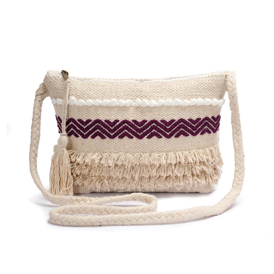 Cotton Bohemian Bag, Sling Bag for Girls and Women Handmade Cotton Purse- HB10025