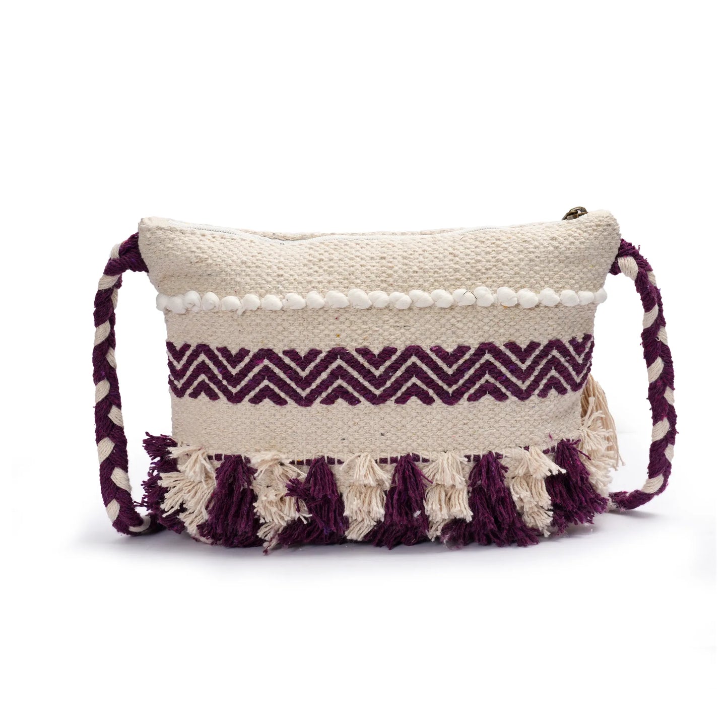 Cotton Bohemian Bag, Sling Bag for Girls and Women Handmade Cotton Purse, Ethnic Crossbody HB1003