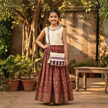 Cotton Bohemian Bag, Sling Bag for Girls and Women Handmade Cotton Purse, Ethnic Crossbody HB1003