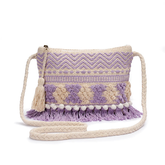 Cotton Bohemian Bag, Sling Bag for Girls and Women Handmade Cotton Purse, Ethnic Crossbody - HB10019