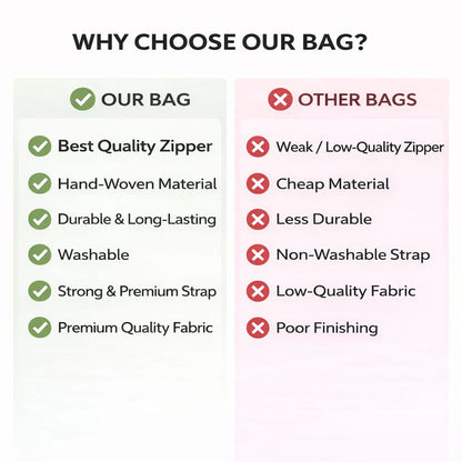 Cotton Bohemian Bag, Sling Bag for Girls and Women Handmade Cotton Purse, Ethnic Crossbody - HB10019